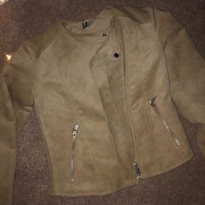 Suede bomber jacket  beige
